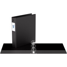 Davis Round Ring Commercial Binder - 1 1/2" Binder Capacity - 8 1/2" x 11" Sheet Size - 3 x Round Ring Fastener(s) - 2 Inside Front & Back Pocket(s) - Black - Recycled - 1 Each
