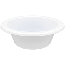 Genuine Joe Reusable Plastic Bowls - Serving - Disposable - White - Plastic Body - 125 / Pack