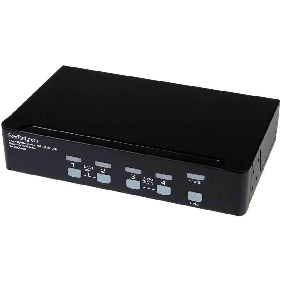 StarTech.com 4 Port High Resolution USB DVI Dual Link Switch with Audio - Control up to 4 high resolution multimedia computers from a single console - usb switch - DVI