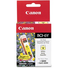 Canon BCI-6Y Original Ink Cartridge - Inkjet - 370 Pages - Yellow - 1 Each