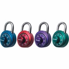 Master Lock Assorted Numeric Combination Locks - 3 Digit - Master Keyed - 0.28" (7 mm) Shackle Diameter - Cut Resistant - Stainless Steel - Assorted - 1 Each