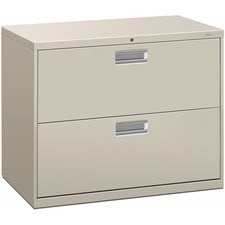 HON Brigade 600 H682 Lateral File - 36" x 18" x 28.4" - 2 Drawer(s) - Finish: Light Gray