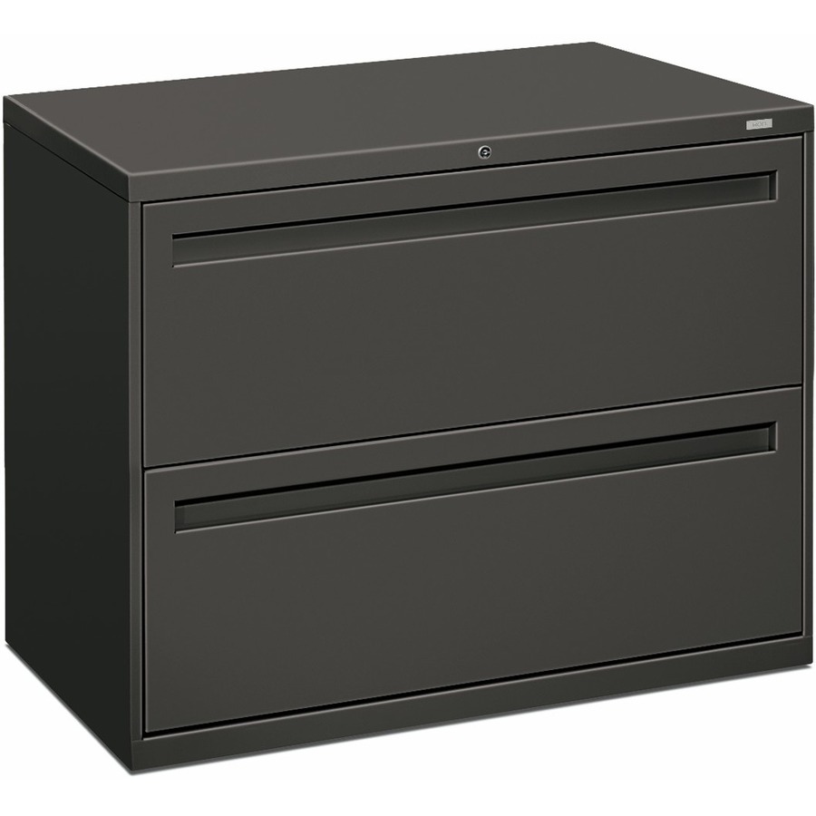 Black 36 Wide Brigade 700 Series Lateral File Cabinet HON 2-Drawer with 3 Shelves Office Filing Cabinet H795LS 