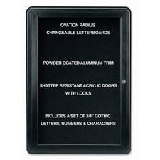 Ghent Ovation OVK1-B Changeable Letter Board - 34" (863.60 mm) Height x 24" (609.60 mm) Width - Black Aluminum Frame - 1 Each