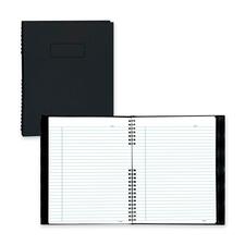Blueline NotePro Notebook - 180 Sheets - 360 Pages - Double Wire Spiral - 9.25" (234.95 mm) x 7.25" (184.15 mm) x 0.75" (19.05 mm) - Black Paper - Hard Cover, Index Sheet, Pocket, Self-adhesive, Micro Perforated - 1 Each