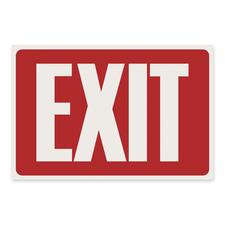 U.S. Stamp & Sign Exit Sign - 1 Each - English - Exit Print/Message - 12" (304.80 mm) Width x 8" (203.20 mm) Height - Rectangular Shape - White Print/Message Color - Plastic - Indoor, Outdoor - White, Red