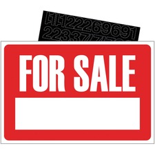 U.S. Stamp & Sign For Sale Sign Kit - 1 Each - English - For Sale Print/Message - 12" (304.80 mm) Width x 8" (203.20 mm) Height - Rectangular Shape - White Print/Message Color - Plastic - Indoor, Outdoor - White, Red