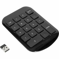 Targus Wireless Stow & Go Numeric Keypad - Wireless Connectivity - 33 ft (10058.40 mm) - USB Interface - Black, Gray