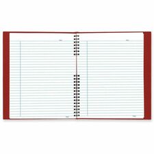 Rediform NotePro Twin - wire Composition Notebook - Letter - 200 Sheets - Twin Wirebound - Letter - 8 1/2" x 11" - White Paper - Red Lizard Cover - Pocket, Acid-free, Hard Cover, Micro Perforated, Tab, Index Sheet, Durable Cover, Self-adhesive - 1 Each