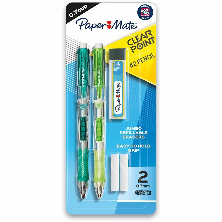 6 Standard Pencils & 3 Purple Pencils 3 Lead Refills Set of 9 ClearPoint 0.7mm Mechanical Pencils 6 Eraser Refills