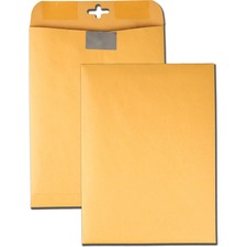 Quality Park 9 x 12 Postage Saving ClearClasp Envelopes with Reusable Redi-Tac Closure - Clasp - 9" Width x 12" Length - Clasp - 100 / Box - Kraft