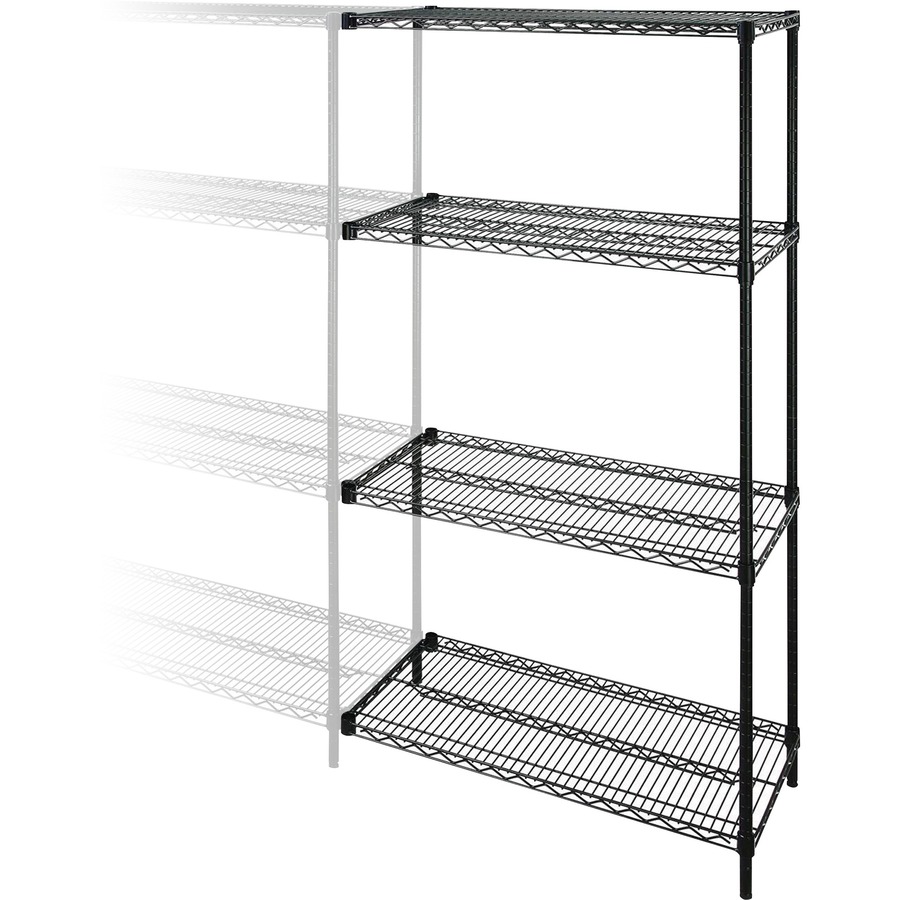 Lorell Industrial Adjustable Wire Shelving AddOnUnit 36" x 24" x 72" 4 x Shelf(ves) 4000