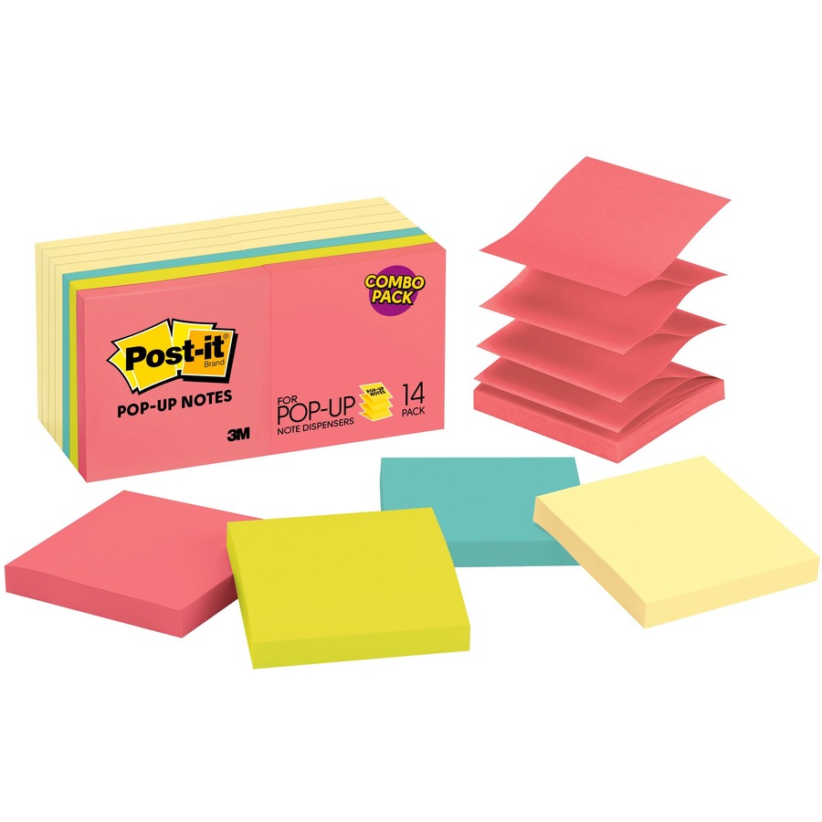 3"x 3" Square Canary Yellow 100-3" x 3" Post-it; Pop-up Dispenser Notes 