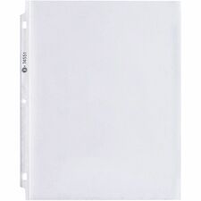 Business Source Top-Loading Poly Sheet Protectors - 11" Height x 9" Width - 0" Thickness - For Letter 8 1/2" x 11" Sheet - 3 x Holes - Ring Binder - Rectangular - Clear - Polypropylene - 100 / Box