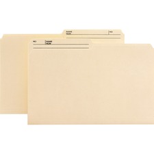 Smead 1/2 Tab Cut Legal Recycled Top Tab File Folder - 9 1/2" x 14 5/8" - 3/4" Expansion - Top Tab Location - Second Tab Position - Manila - 10% Recycled - 100 / Box