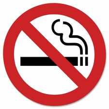 Headline 9391 No Smoking Sign - 1 Each - 9" (228.60 mm) Width x 9" (228.60 mm) Height - Square Shape - Black, Red Print/Message Color - Self-adhesive - Indoor - White