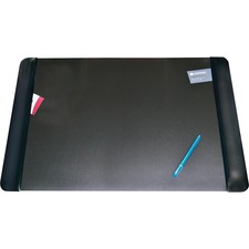 Artistic Matte Black Executive Desk Pad - Rectangular - 20" (508 mm) Width x 36" (914.40 mm) Depth - Vinyl - Black