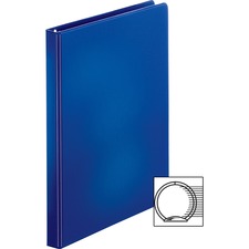 Business Source Basic Round Ring Binders - 1/2" Binder Capacity - Letter - 8 1/2" x 11" Sheet Size - Round Ring Fastener(s) - Vinyl - Dark Blue - 254 g - 1 Each
