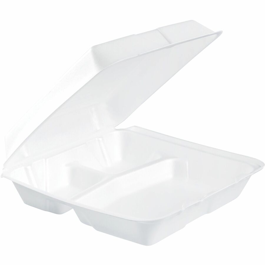 DCC95HT3R - Dart Triple-compartment Foam Container - White - Foam Body ...