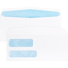 Business Source No. 9 Double Window Invoice Envelopes - Double Window - #9 - 8 7/8" Width x 3 7/8" Length - 24 lb - 500 / Box - White