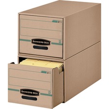 Recycled Stor/Drawer® - Legal - Internal Dimensions: 15.50" (393.70 mm) Width x 23.25" (590.55 mm) Depth x 10.38" (263.52 mm) Height - External Dimensions: 16.8" Width x 25.5" Depth x 11.5" Height - Media Size Supported: Legal - Stackable - Kraft, Green - For Record Form - Recycled - 1 Each