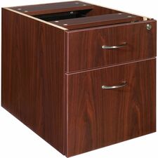 Lorell Essentials Pedestal - 2-Drawer - 15.5" x 21.9" x 18.9" - 2 x Box, File Drawer(s) - Double Pedestal - Finish: Laminate, Mahogany