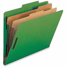 Nature Saver Legal Recycled Classification Folder - 8 1/2" x 14" - 2" Fastener Capacity for Folder - 2 Divider(s) - Green - 100% Recycled - 10 / Box
