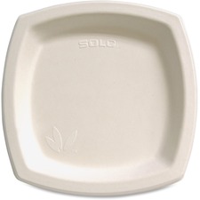 Solo Bare 8-1/4" Eco-Forward Square Plates - Bare - Microwave Safe - 8.25" (209.55 mm) Diameter - Ivory - Bagasse Body - 125 / Pack
