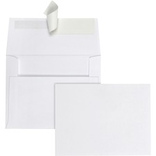 Quality Park A2 Invitation Envelopes with Self Seal Closure - Announcement - #5-1/2 - 4 3/8" Width x 5 3/4" Length - 24 lb - Peel & Seal - 100 / Box - White