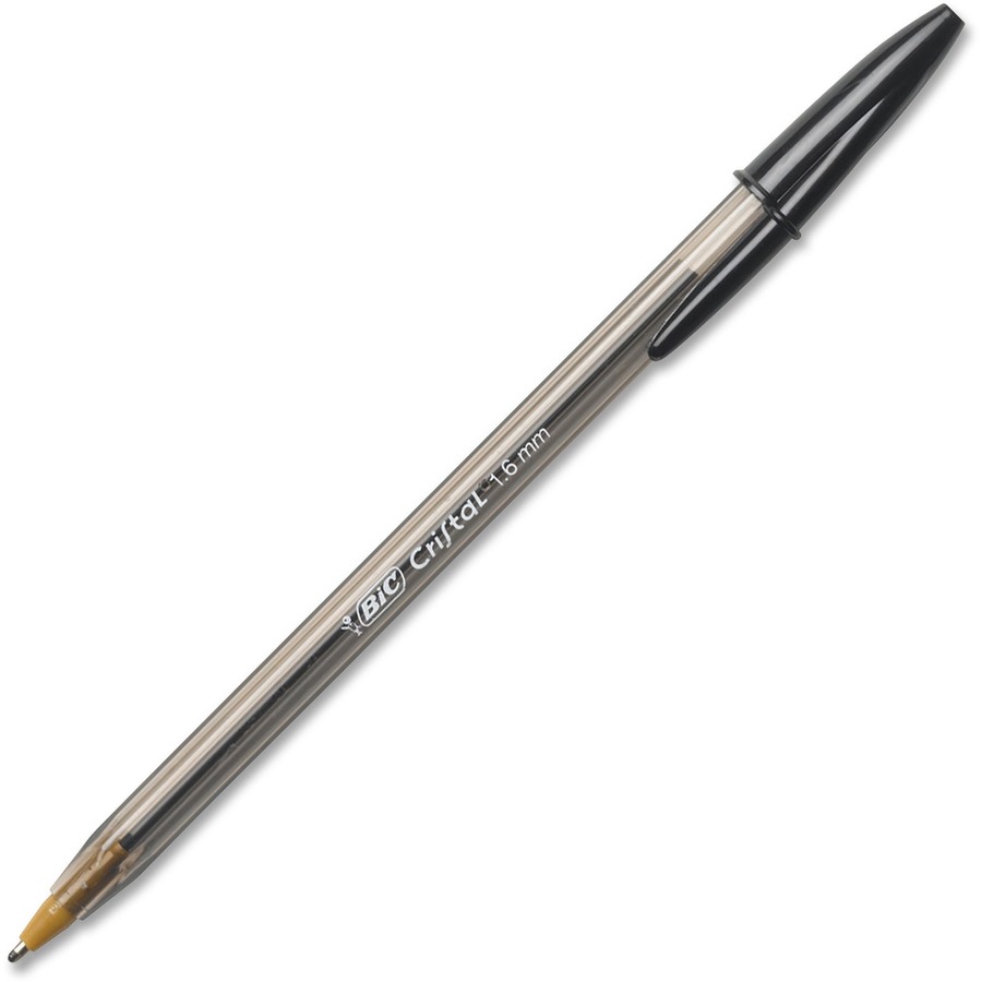 BIC Ballpoint Pens Bold Pen 1.6 mm Pen Point Size - Black - Clear Barrel - 1 Dozen