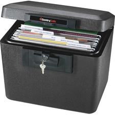 Sentry Safe Security Fire File - Key Lock - Fire Resistant - Overall Size 13.6" x 15.3" x 12.1" - Black - Steel