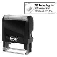 Trodat Climate Neutral 4913 Self-inking Stamp - 2.28" (58 mm) Impression Width x 0.87" (22 mm) Impression Length - Black - 1 Each