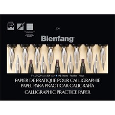 Bienfang Calligraphy Practise Paper Pad - 50 Sheets - 19 lb Basis Weight - 9" x 12" - White Paper - Acid-free, Lightweight - 1 Each