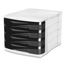 Greenside Green Spirit Desktop Filling Module - 450 x Sheet - 4 Drawer(s) - 9.5" Height x 11.5" Width x 15.3" DepthDesktop - Stackable, Rubber Feet, Scratch Resistant - Graphite - 1 Each