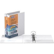 QuickFit QuickFit Round Ring Deluxe Junior View Binder - 2" Binder Capacity - 5 1/2" x 8 1/2" Sheet Size - Round Ring Fastener(s) - 2 Internal Pocket(s) - White - Recycled - Clear Overlay, Antimicrobial - 1 Each