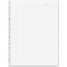 Blueline MiracleBind Notebook Refill Pages - Letter - 25 Sheets - Ruled Margin - Letter - 8 1/2" x 11" - White Paper - Micro Perforated, Repositionable, Acid-free, Punched, Removable - Recycled - 50 Pack
