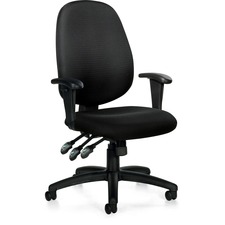 Offices To Go Multi Function Task Chair - Black Polyester Seat - 5-star Base - 1 Each