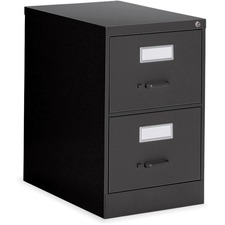 Global 2600 Vertical File Cabinet - 2-Drawer - 18" x 26.6" x 29" - 2 x Drawer(s) for File - Legal - Vertical - Ball-bearing Suspension, Lockable, Label Holder - Black - Metal