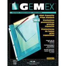 Gemex PAGEX Top Loading Page Protector - 50 x Sheet Capacity - For Letter 8 1/2" x 11" Sheet - Polypropylene - 10 / Pack