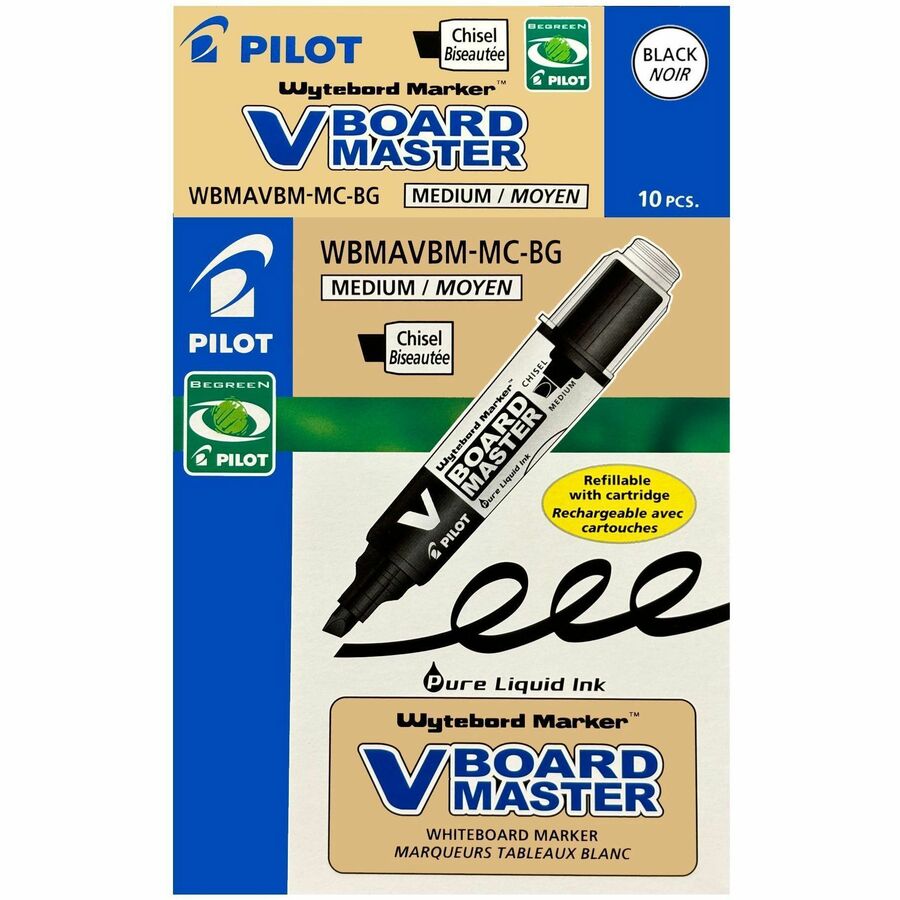 Pilot V-Board Master Whiteboard Marker - Chisel Marker Point - Refillable - Black Ink - Liquid - 1 Each