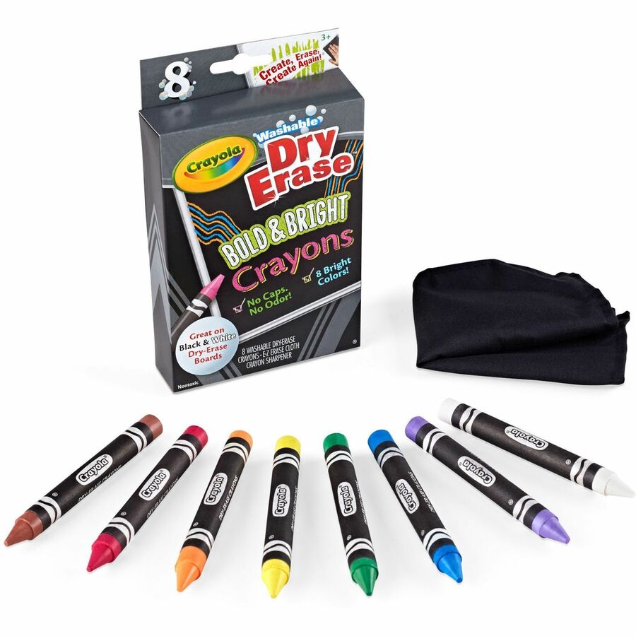 Crayola 8-Color Combo Large Crayon/Washable Marker Classpack - Red, Yellow,  Green, Blue, Orange, Violet, Brown, Black Ink - Red, Yellow, Green, Blue,  Orange, Violet, Brown, Black Wax - Non-toxic, Washable - 256 /