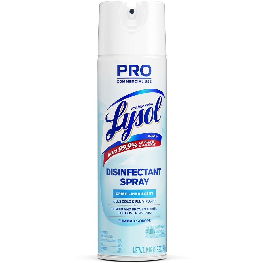 Professional Lysol Spray - Spray - 19 fl oz quart) Crisp Linen Scent - 1 Each - Clear - Office Mall