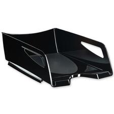 Sanyo Maxi Letter Tray - 900 x Sheet - 4.5" Height x 10.5" Width15" Length%Desktop - Stackable - 90% Recycled - Black - 1 Each
