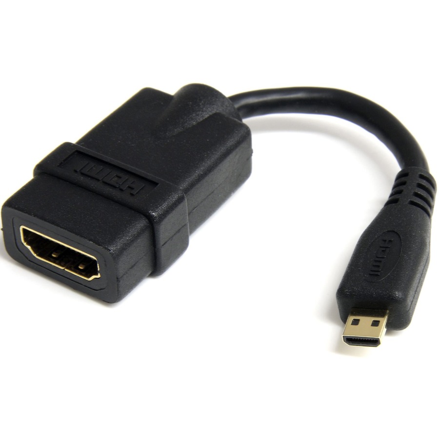 StarTech.com Micro HDMI to HDMI Adapter Dongle, 4K High Speed Micro HDMI to HDMI Converter, Micro HDMI Type-D Device to HDMI - 5in Micro HDMI to HDMI Adapter dongle; 4K video (