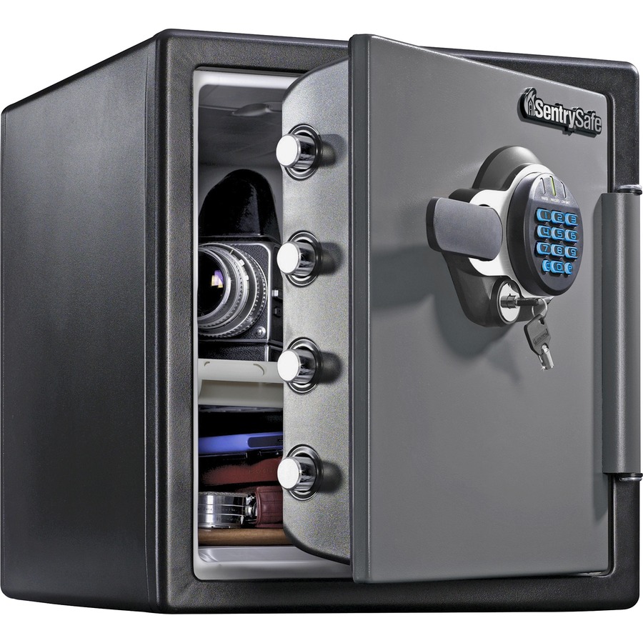 Sentry Safe Fire-Safe Electronic Lock Business Safes - 34.80 L - Electronic Lock - Fire Resistant, Water Resistant, Pry Resistant - Internal Size 13.8" (350.52 mm) Height x 12.6" (320.04 mm) Width x 11.9" (302.26 mm) Depth - Overall Size 19.3" (490.22 mm)