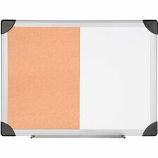 Lorell Dry Erase Aluminum Frame Cork Combo Boards - 24" (609.60 mm) Height x 36" (914.40 mm) Width - Natural Cork Surface - Self-healing - Aluminum Frame - 1 Each