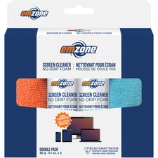 Emzone No Drip Foam Screen Cleaner 60 g Kit with Cloths - For Display Screen, Notebook, PDA, GPS Navigation System, Gaming Console, Mobile Phone - Alcohol-free, Ammonia-free, Non-drip, Anti-static - 2 / Pack - For Display Screen, Notebook, PDA, GPS Navigation System, Gaming Console, Mobile Phone - Alcohol-free, Ammonia-free, Non-drip, Anti-static - 2 / Pack