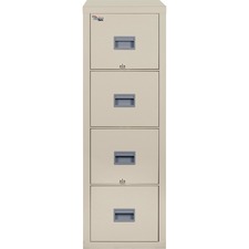 FireKing Patriot Series 4-Drawer Vertical Fire Files - 17.7" x 31.6" x 52.8" - 4 x Drawer(s) for File - Letter - Vertical - Fire Proof, Impact Resistant, Locking Drawer, Scratch Resistant, Recessed Handle, Ball Bearing Slide - Parchment - Gypsum, Steel, M