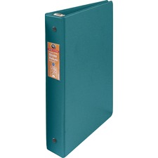 Wilson Jones ENVI Heavy-duty Round Ring Binder - 1" Binder Capacity - Letter - 8 1/2" x 11" Sheet Size - 175 Sheet Capacity - 3 x Round Ring Fastener(s) - Internal Pocket(s) - Suede Vinyl, Chipboard, Polypropylene - Green - Heavy Duty, Gap-free Ring, Late