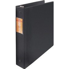 Wilson Jones ENVI Heavy-duty Round Ring Binder - 1 1/2" Binder Capacity - Letter - 8 1/2" x 11" Sheet Size - 280 Sheet Capacity - 3 x Round Ring Fastener(s) - Internal Pocket(s) - Suede Vinyl, Polypropylene, Chipboard - Black - Heavy Duty, Gap-free Ring, Open and Closed Triggers, Label Holder, Flat, PVC-free, Latex-free - 1 Each